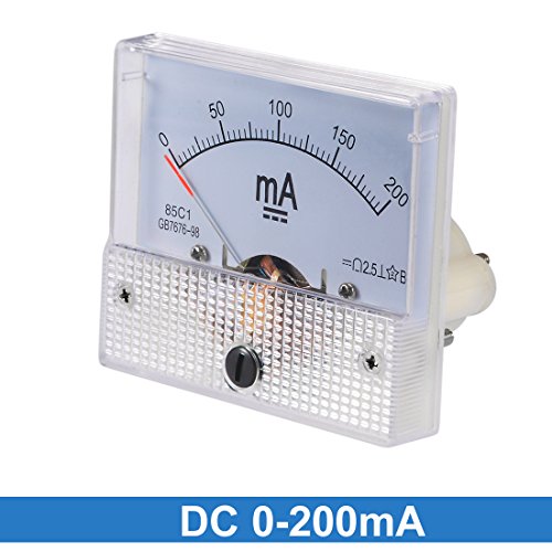 Image of uxcell Analog Current Panel Meter DC 0-200mA 5mA Scale 85C1 Ammeter for Circuit Testing Charging Battery Ampere Tester Gauge Pack of 1