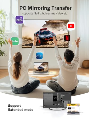 Image of Lemorele Wireless HDMI Transmitter and Receiver Kit (HDMI Version), 2.4 /5G WiFi 50M 1080P Full HD, for Transmitting Video and Audio from Laptop /Camcorder /TV Box to HDTV /Projector /Monitor