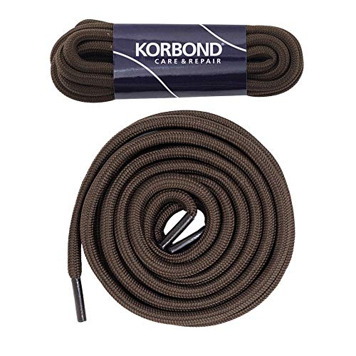 Korbond Round Shoe Laces 90cm (Brown) – For Trainers, Football, Rugby, Running Shoes, Hiking Boots, and More, Cordones de Zapatos Unisex Adulto