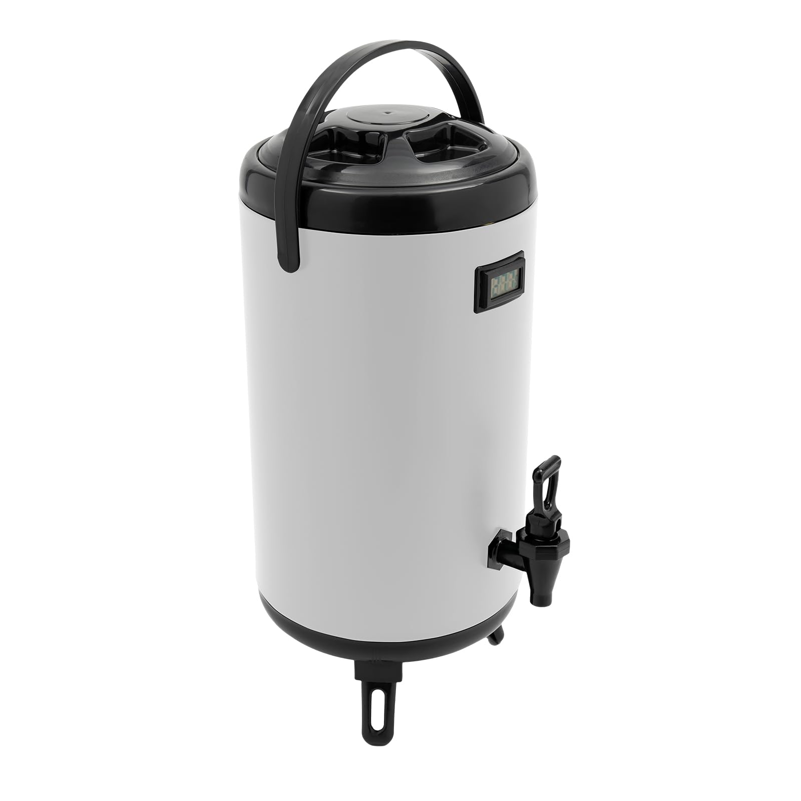 Contenitore termico in acciaio inox, dispenser di bevande da 12 l, con termometro e rubinetto, secchio isolato con funzione di mantenimento freddo e caldo per 12 ore, contenitore termico con coperchio