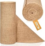 DAHI 20cm Chemin de Table Toile de Jute   Rouleau 10M   Nappe en Lin Naturel   Centre de Table   Décoration Champetre   pour Mariage, Fête, Anniversaire, DIY  Marron