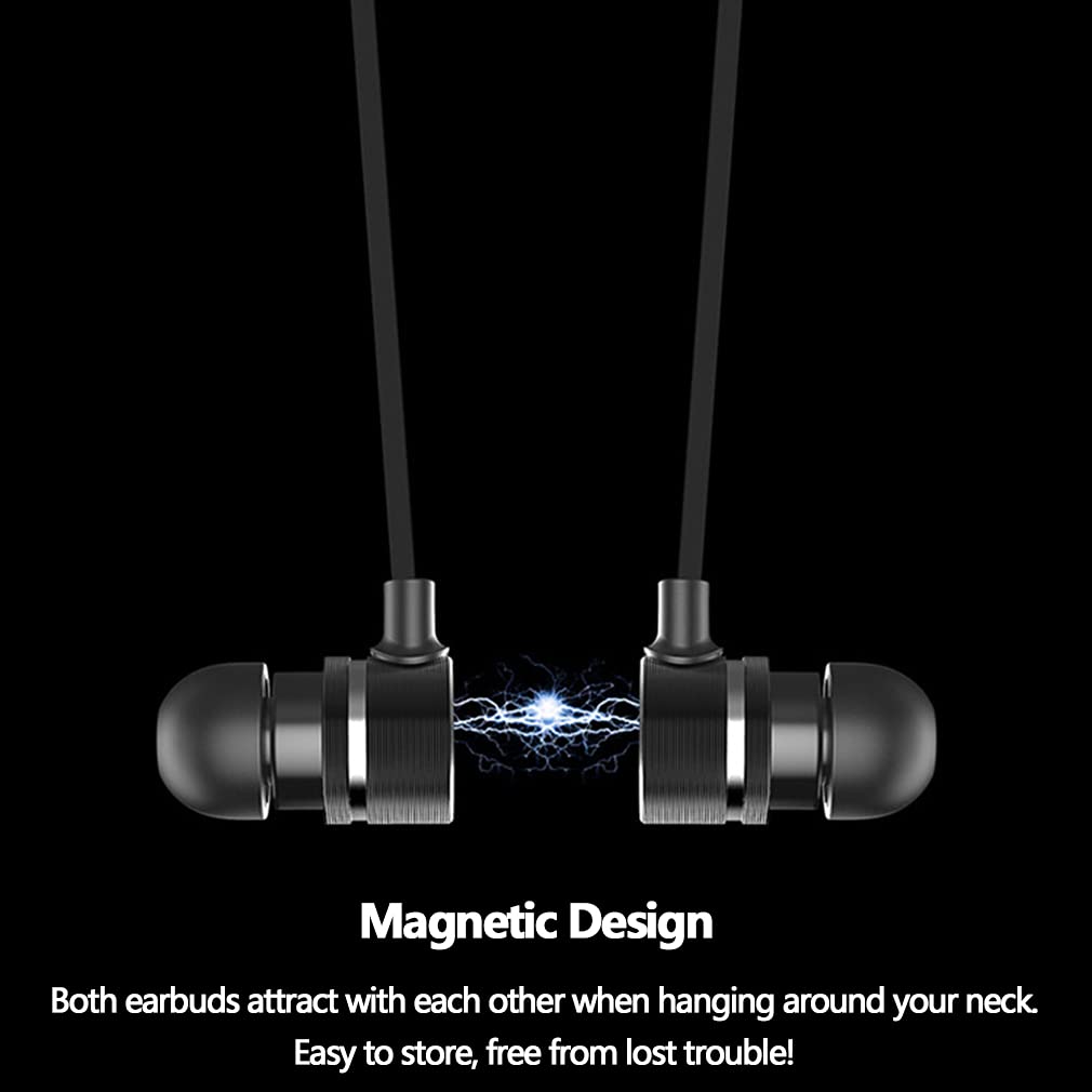 Bezprzewodowe słuchawki sportowe Bluetooth, magnetyczne słuchawki douszne z opaską na szyję, stereo, bezprzewodowe, odporne na pot, redukcja szumów, do biegania, joggingu, treningu,