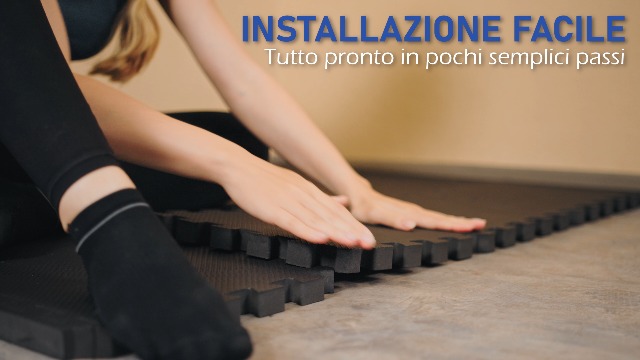 Tappetini Fitness Puzzle EVA - 30x30x2.5 Cm, Antiscivolo, Per Palestra Casa, Nero/Grigio - Foto 11