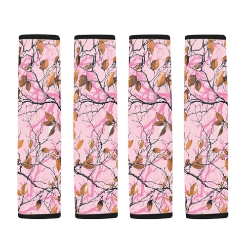 Image of AFPANQZ Car Seat Belt Cover Cushion Universal Fit Two-Packs Automotive Seat Belt Pillow for Kids Branch Pink Shoulder Straps Pads Covers Universal Fit for Truck Vans Sedans SUVs