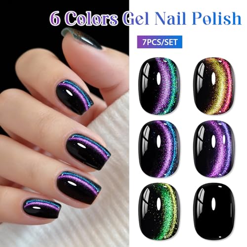Set de 7 esmaltes de uñas gel efecto ojo de gato miniatura 3