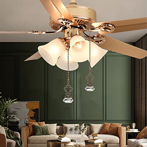 Image of 2pcs Clear Crystal Fan Pull Diamond Drop Vintage Pull Chain Ceiling Pull Bronze Chain Extender with Connector