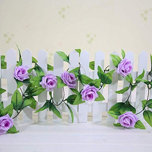 Weksi, fiori di seta e foglie verdi artificiali