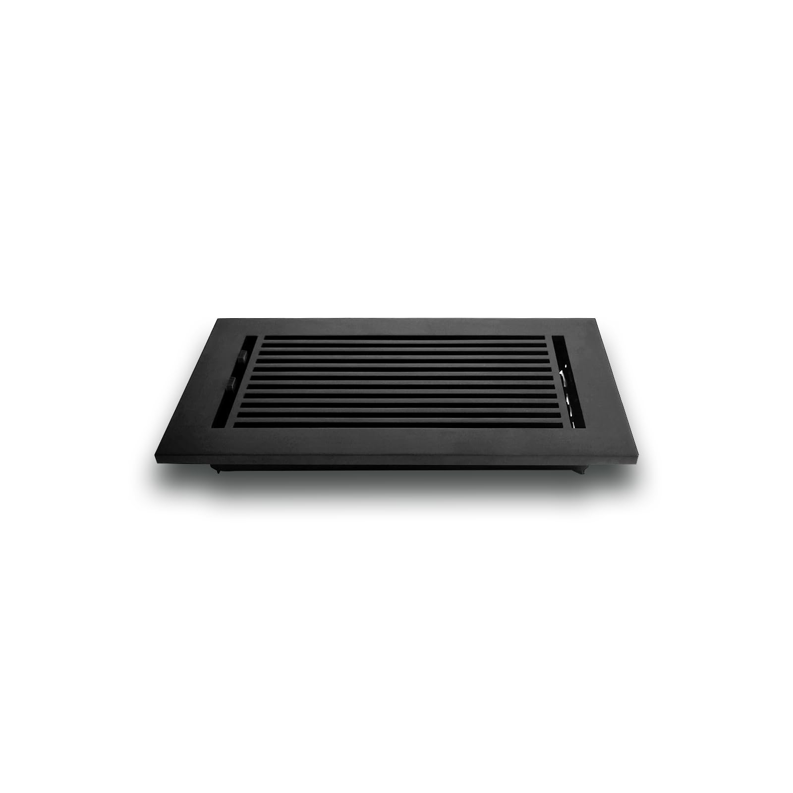 Prima - Registro decorativo de aluminio fundido para piso, tamaño 6 x 12 pulgadas, VR109, color negro (sin agujeros)