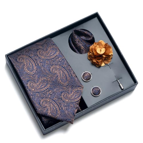 Image of joy alice 70 Colors Ties Set Men Mixed Color Necktie Handkerchief Cufflinks Brooch 3.15 Formal