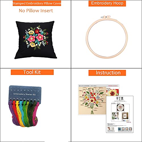Embroidery Kit Pillowcase DIY Kit Cushion Cover Pillow Cover Embroidery Kit - Image 4