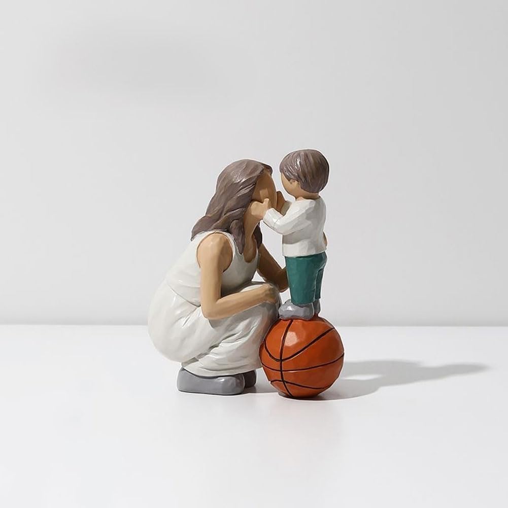 YUZDNM Family of 3 Figurines Sculpture, Parents and Son Statues, Family Figurine of 3,Family Joy Time Figurines, Wedding Gift