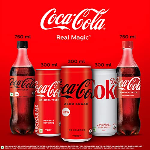 Image of Coca-Cola Zero Sugar, No Calories Soft Drink PET Bottle, 750ml