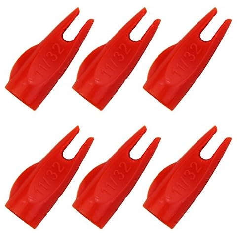 Mangobuy 50pcs 11/32 Arrow Nock White/Red For OD9mm Wooden and Bamboo Arrow Traditional Bow Outdoor Archery (Red) Cover