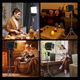 Soonpho Zestaw 2 paneli LED do zdjęć i wideo z klapami barn door, 2800-6500K, ściemniane, 20W, oświetlenie do studia fotograficznego i wideo ze statywem 1,6m i uchwytem na telefon komórkowy do