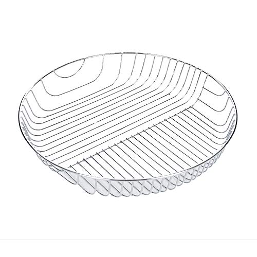 Cesta de fruta de hierro redonda y moderna para organizar la encimera de la cocina