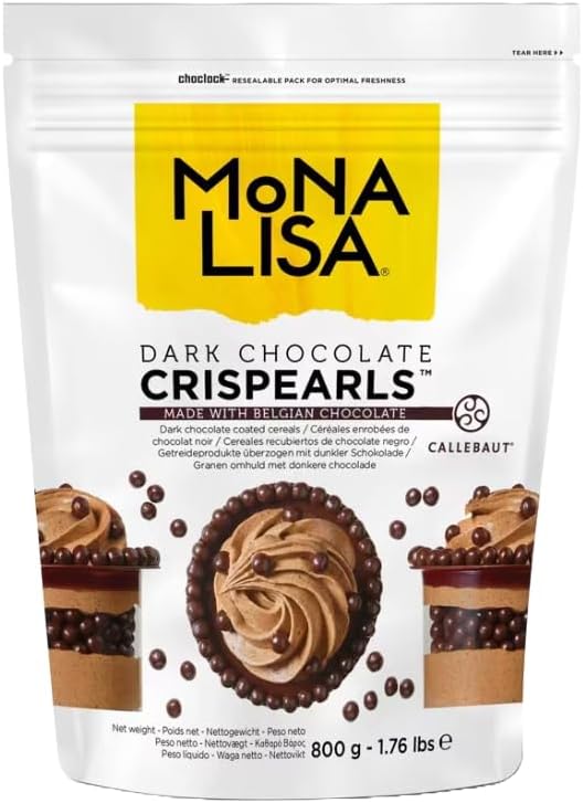 DARK Chocolate Crispearls - 800gm Compatible with Callebaut