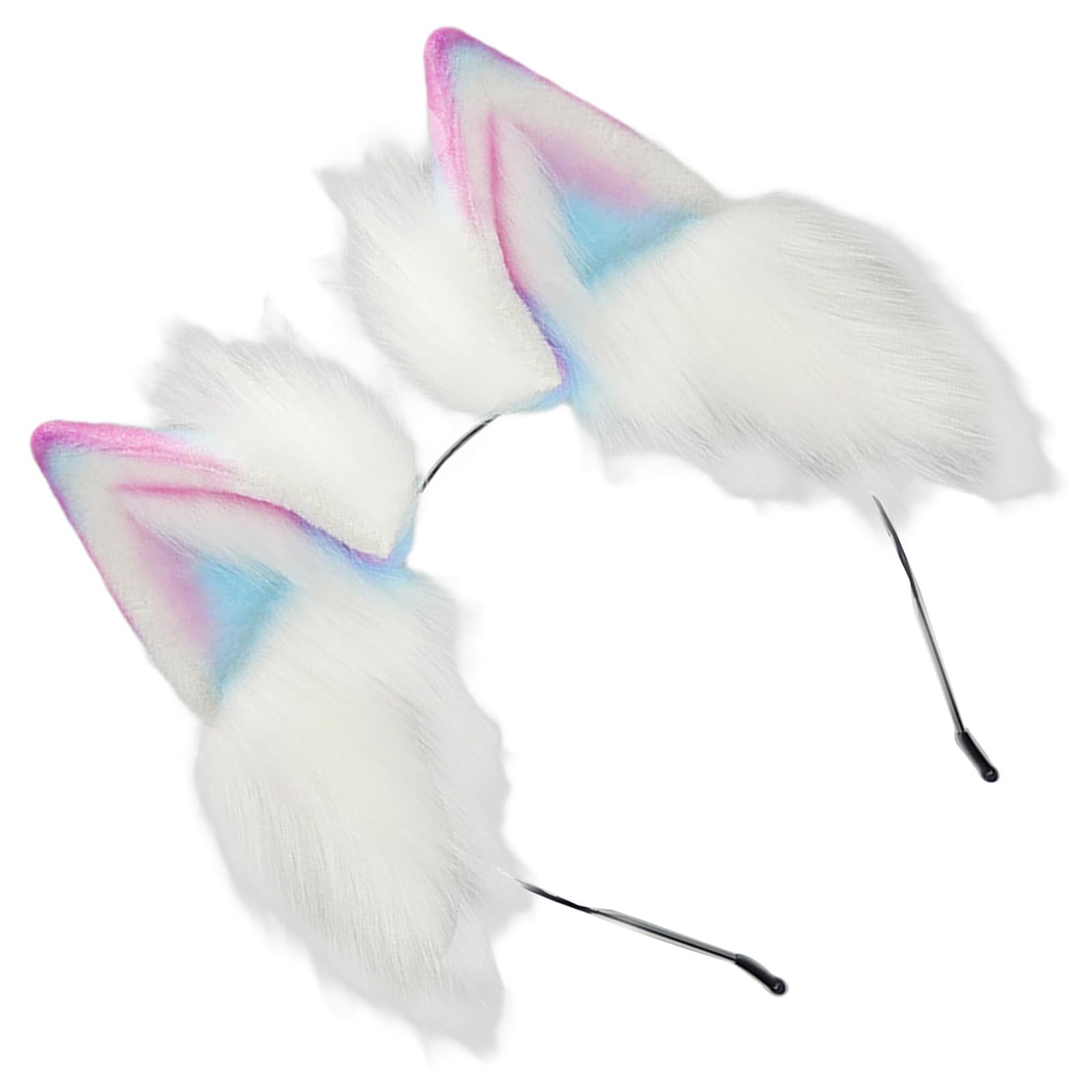 MICFENY Realistic Cats Ear Hairband With Plush Hairband Gradients Color Design For Women Girls Cosplays Event Themed Parties