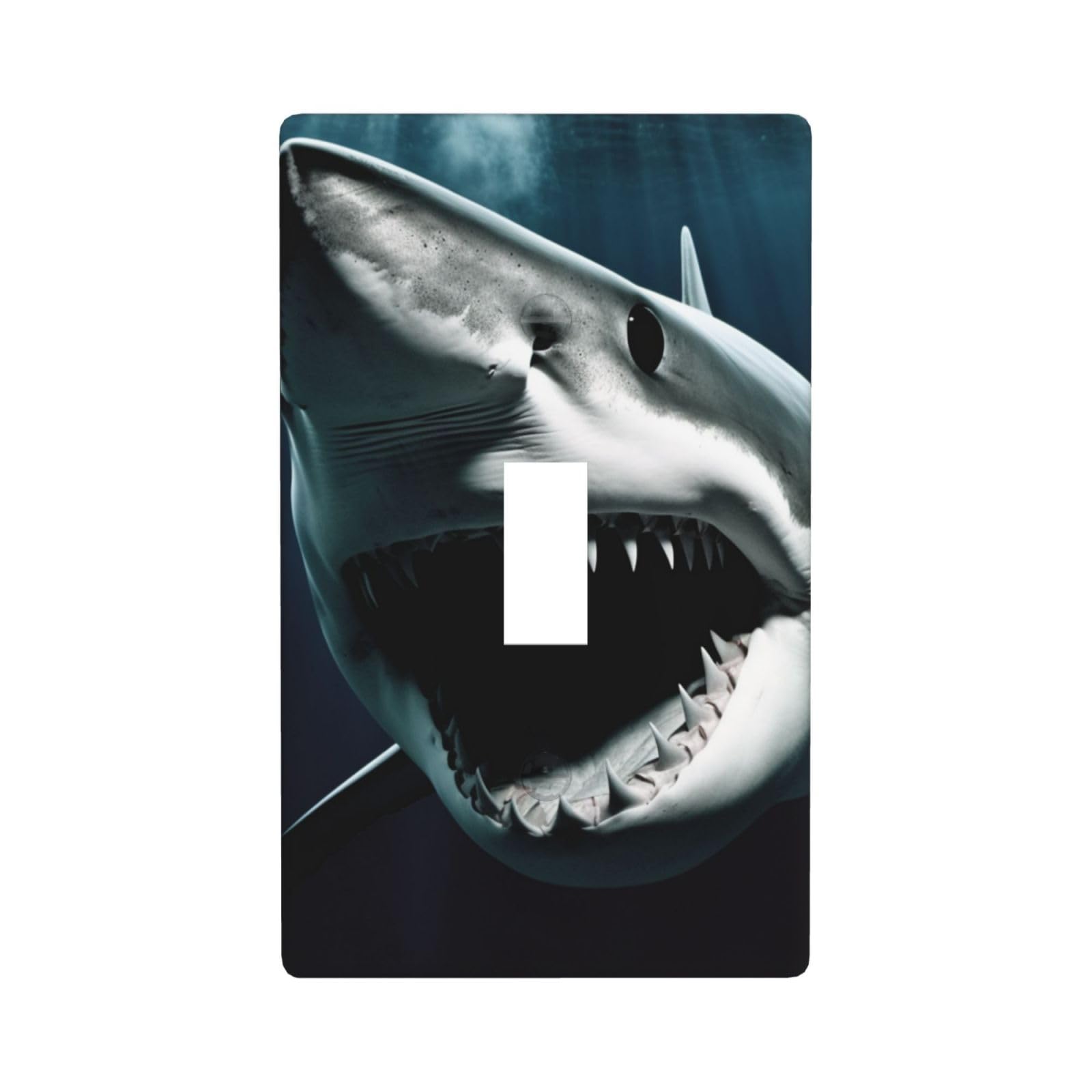 Shark Wall Plate, 1-Gang Decorative Light Switch Covers, Unbreakable Polycarbonate Faceplates Outlet Cover Electrical Receptacle Plug Covers Standard Size