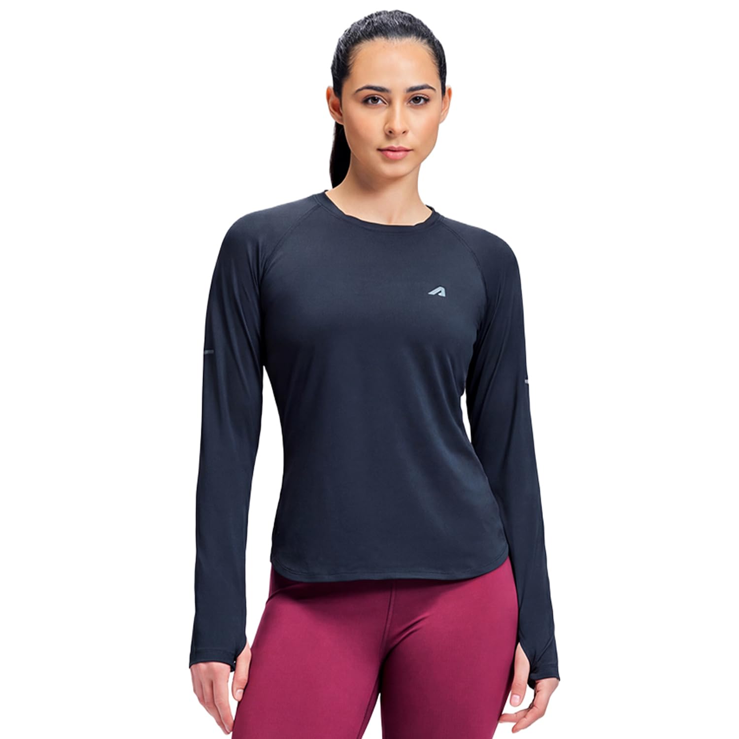 Full Sleeve Gym Tshirt for Women - Dry Fit Sports T-Shirt with UV Protection, 360 Reflective Detailing & Thumbhole | Poly-Spandex 4-Way Stretch Active Wear for Workout, Running, Yoga-image-45