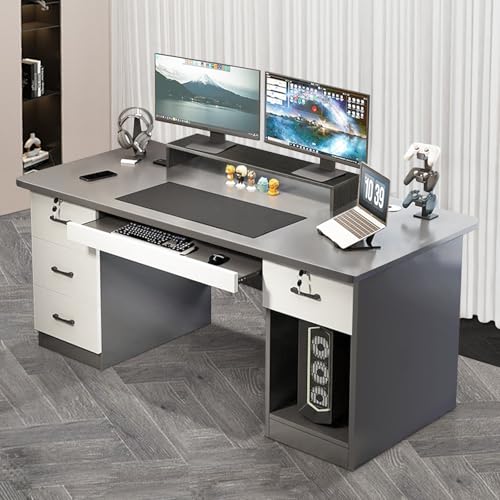 La mejor comparación de Escritorio Sencillo para Computadora más recomendados. 47 KALAKO Escritorio de Computadora con 4 Cajones Escritorio de Oficina con Almacenamiento Escritorio Minimalista Industrial con Cajón para Archivos Bandeja para Teclado para Oficina...