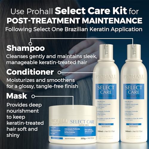 Prohall-Cosmetic-Brazilian-Keratin-Hair-Treatment-Formaldehyde-Free-Blowout-Complex-Select-Care-Post-Progressiva-Hair-Care-Kit-Hair-Mask-Shampoo-Conditioner
