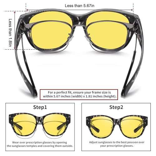 Image of HAOLOTA Night Vision Glasses for Driving Anti Glare, Polarized Nighttime Safety Glasses for Women Men UV400 Protection