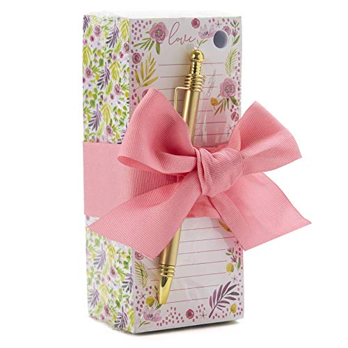 Tri-Coastal Design - Bloc-Notes Et Stylo, Ensembles-Cadeaux De Papeterie Avec Pages À Déchirer Style Chunky, Bloc-Notes Et Porte-Stylo 16,4x7 cm (Floral)