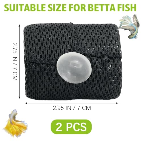 Image of PINVNBY Betta Fish Tunnel 2 Pack Betta Fish Tank Accessories Decoration Betta Tunnel Toys with Suction Cups Black Aquarium Cave for Shrimp Cichlid Guppy