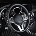 OONOL Microfiber Leather Car Steering Wheel Cover 14.5-15” Universal Type, Soft Grip Breathable and Anti-Slip for Auto Truck, SUV, Jeep (Black-Black)