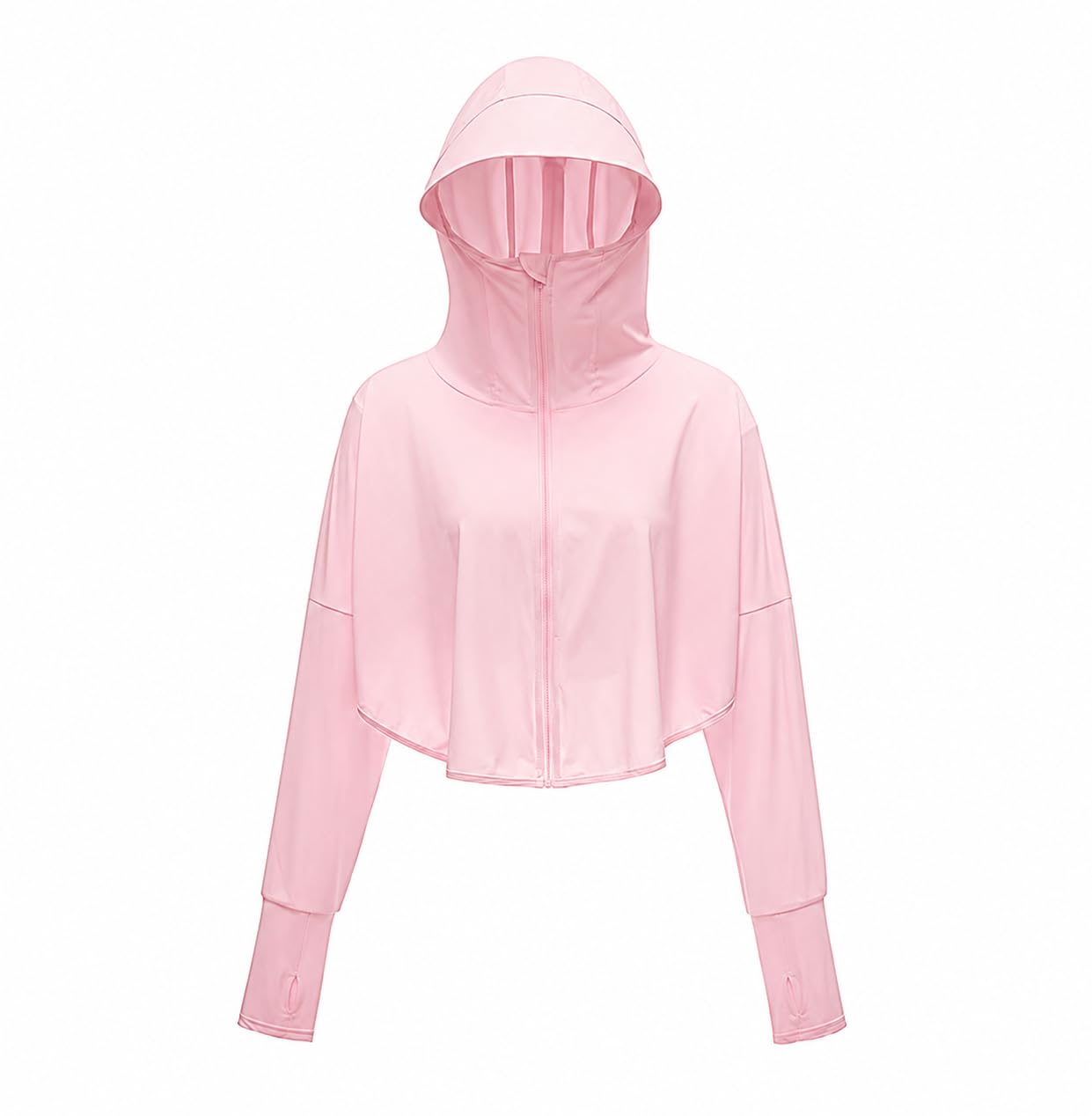 Women's Lightweight UV Jacket UPF 50+, Breathable Sun Protection Clothing with Hood, Full Zip Long Sleeve Jacket for Outdoor Sports, Cycling & Running (Pink Colour, Oversized, 1Pc)-picture-28