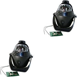 2Pcs Bússola De Carro Bússola De Montagem Automática Bússola Marinha Para Barcos Suporte De Navegação Marítima Marítima Carro Bússola Giratória Guia De Carro Bússola Náutica Para