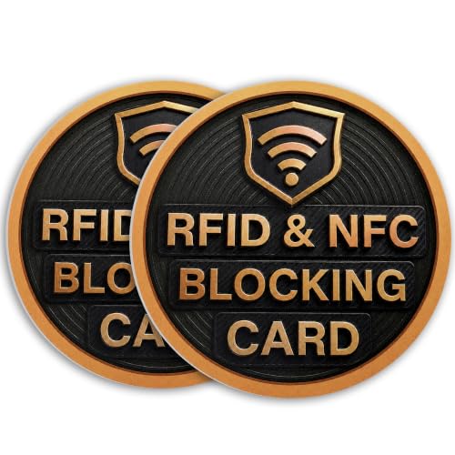 Image of SaiTech IT 2 Pack Round Shape RFID Blocking Card for Credit Card, Black