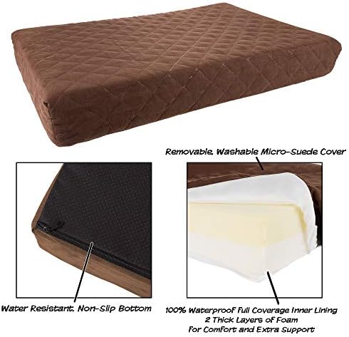 DELA DISCOUNT 51xuK5cFXiL._AC_ PETMAKER Waterproof Memory Foam Pet Bed Collection - Indoor/Outdoor Dog Bed with Water Resistant Non Slip Bottom and Removeable Washable Cover  