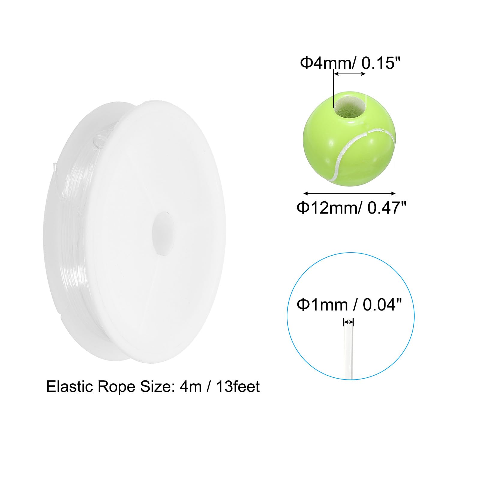 PATIKIL 12mm Green Round Acrylic Tennis Beads - Image 2