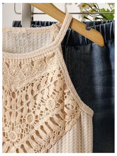 Girl's Hollow Out Boho Crochet Tops Sleeveless Knit Summer Halter Top3