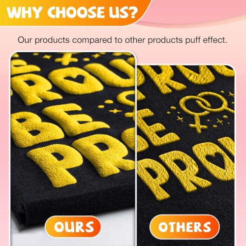 Image of VinylRus Puff HTV Heat Transfer Vinyl Roll, Yellow, 12 inch x 6FT