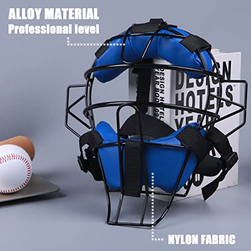 Baseball Catcher Mask Umpire Mask,Full-Face Protection Mask For Baseball,Lightweight Secure Fit Provides Maximum Protection And Comfort – Does Not Obstruct View (Blue) #TOP2