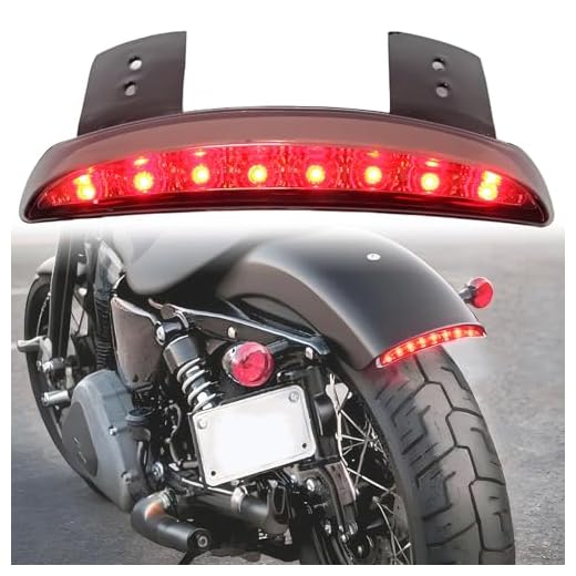 8 LED Motorrad Rücklicht, Motorrad Geräuchert Chopped Heckkot flügelkantenplatte Heckbremse Lizenz LED-Licht Ersatzlicht Stopplicht für Sportster XL883N 1200N XL1200V XL1200X