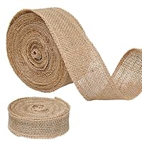 Juteband Breit, 10M Natur Jute Geschenkband, Sackleinen Schleifenband für Handwerk, Garten, Hochzeitdeko, Weihnachten, Herbstkranz (braun, 5cm)