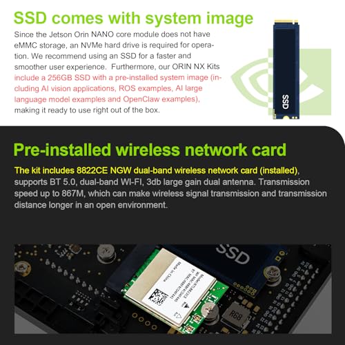 Image of Yahboom Jetson Orin Nano 4GB Super Development Board Kit | Jetson Aluminum Case, AI Large Model Voice Module, Python Programming for Mechanical Engineers Embedded Edge System