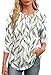 XIEERDUO 3/4 Length Sleeve Womens Tops 2025 School Outfits for Teachers Pleated Tunic Tops for Women Loose Fit Dressy White Print Spring Tops Plus Size Clothes XXL