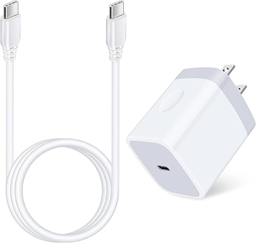 Cargador rápido tipo C, 20 W USB C Block PD caja de carga rápida y cable de carga C de 6 pies para Samsung S23S22 UltraA13 (5G)S21 FEA03