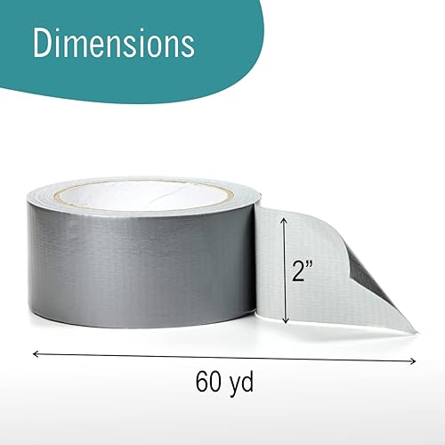 Miniatura 2 de Cinta adhesiva, cinta adhesiva plateada, 2 pulgadas x 60 yardas, 6 rollos, cinta resistente, cinta impermeable