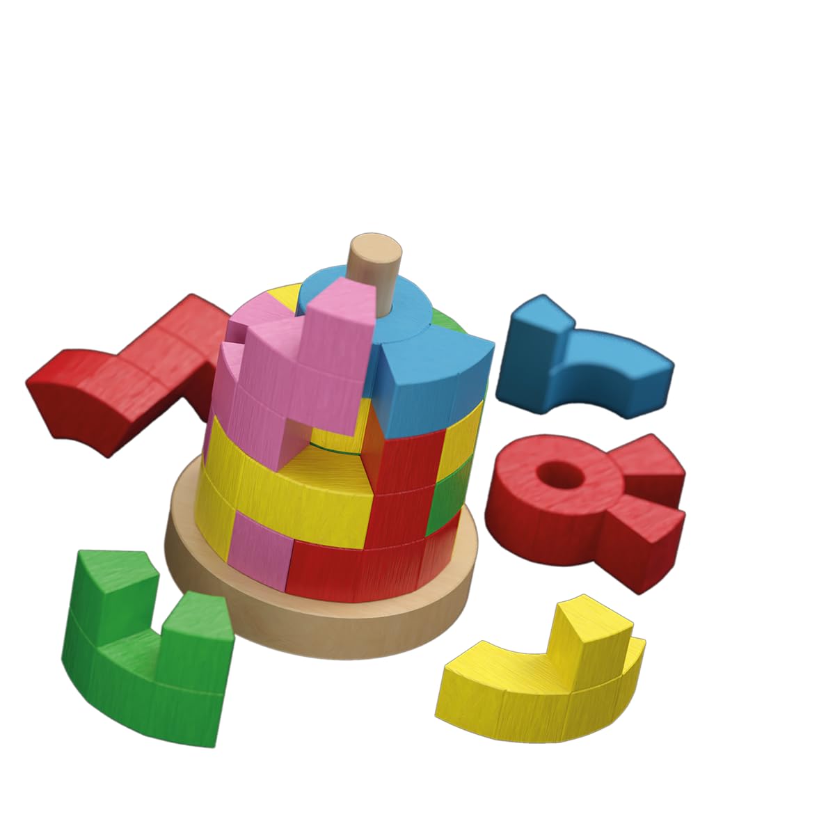 GIGAMIC, Katamino Tower - Jeu Familial en Bois - 1 à 2 Joueurs - À partir de 6 Ans et Plus - 15 Minutes - Allemand - Multilingue