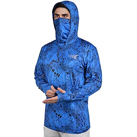 KastKing UPF 50 Fishing Hoodie Shirt for Men and Women, Long Sleeve Fishing Hiking Shirt, Breathable Moisture Wicking, BP,L Cover