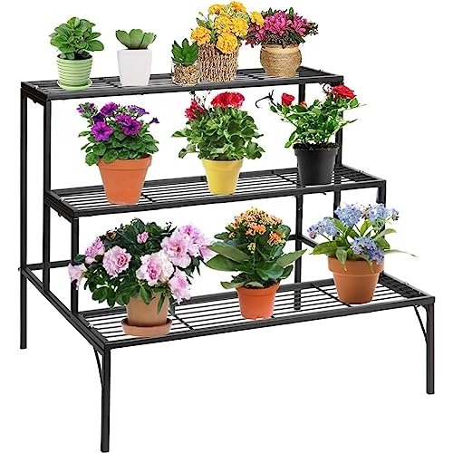 ecofynd Trio Plant Stands for Outdoor Balcony, Flower Pot Stand f...