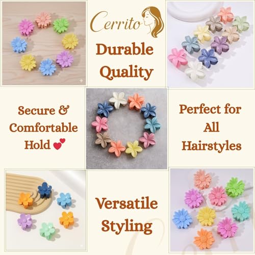 Image of Cerrito 6 Pcs Small Mix Hair Claw Clips for Women & Girls - Durable Nonslip Mini Hair Accessories perfect for styling Thick & Thin Hair, Everyday, Party & Office Styling, Multicolor
