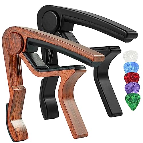 VANZACK 1 Set Guitar Capo with Picks Durable Tuning Accessory for Electric Acoustic Guitars Portable Design for Random Colors Included Random Color
