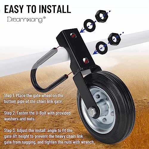 634 heavy duty farm gate wheel black 1 pack