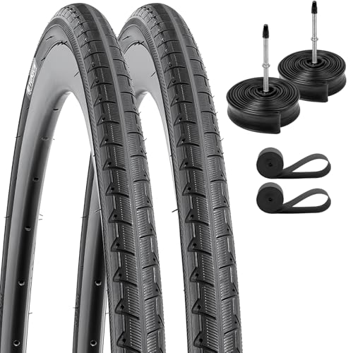 YunSCM 2本セット,700 28c タイヤ,自転車 タイヤ 700x28c/30c 28-622,黒/白/黒+青/黑+茶色,適用700x28c/700x30c ロードバイク、クロスバイク,グリップ力が強い すべりどめ模様